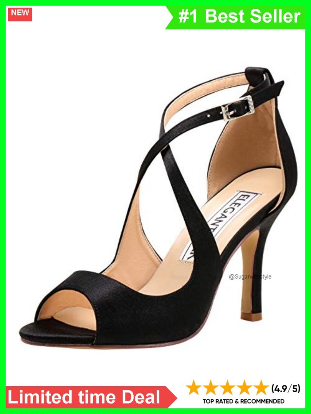 Peep Toe Strappy Heels 3.5 Inch Stiletto Satin Wedding Dress Sandals